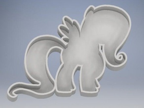 fluttershy cookie cutter art tools 3d print model - Mito3D