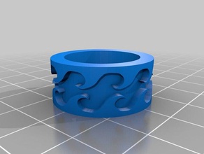 wave ring Größe 10 Schmuck 3d print model - Mito3D