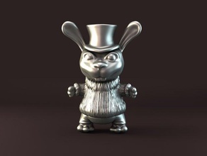 çılgın tavşan pendantlq-sürüm takı mevcut Gümüş 3d print model - Mito3D