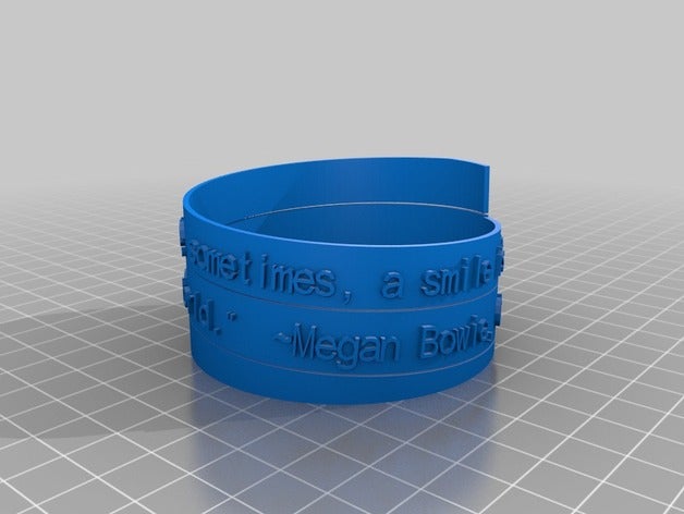 sourire spirale poème bracelet de marque 2 art personnalisé 3D print model - Mito3D