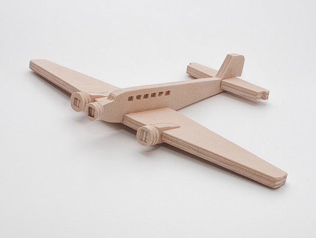 junkers ju-52 vereinfachte cnclaser Fahrzeuge Flugzeug cnc-router lasercut Sperrholz stepcraft - Spielzeug zenziwerken 3D print model - Mito3D