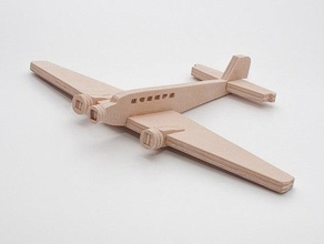 junkers ju-52 simplificado cnclaser veículos de avião router do cnc lasercut madeira compensada stepcraft brinquedo zenziwerken 3d print model - Mito3D