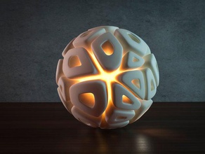 diseño generativo de voronoi esfera la lámpara lq versión decoración casa 3d print model - Mito3D