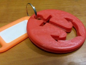 anchor circle keychain keychains 3d print model - Mito3D