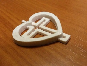 croix pendentif cœur bijoux 3d print model - Mito3D