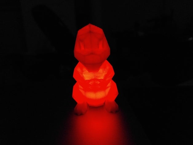 low-poly charmander lamp video games led leds light nintendo omegawolf3d pokemon figures videogame videogames game 3D print model - Mito3D