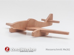 messerschmitt me 262 simplified cnclaser vehicles airplane cnc router lasercut plywood stepcraft toy zenziwerken 3d print model - Mito3D