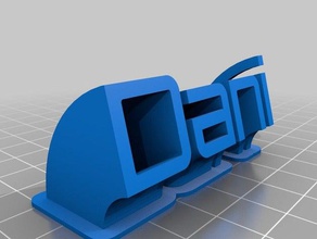 meine angepasste geschwungene Typenschild - dani office 3d print model - Mito3D