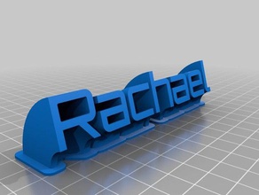 my customized sweeping name plate- rachael office 3d print model - Mito3D