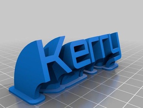 mon personnalisés en balayant la plaque de nom-- kerry bureau 3d print model - Mito3D