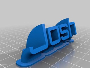 my customized sweeping name plate-josh office 3d print model - Mito3D