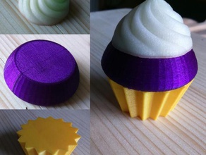 violeta cupcake parte alimentos bebida cupcakes decoração a cozinha muffins 3d print model - Mito3D