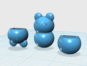 bear usb case computer cute 3d print model - Mito3D