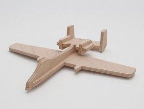 a-10 thunderbolt simplificado cnclaser vehículos avión router cnc lasercut la madera contrachapada stepcraft de juguete zenziwerken 3d print model - Mito3D