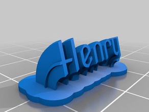 henry name plate office customized 3d print model - Mito3D