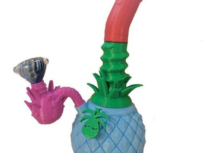 pineapple bubbler kitchen dining 420 bong dank water pipe 3d print model - Mito3D