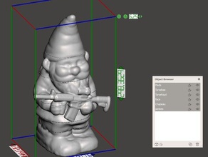 garden gnome segurando m4 decoração armado 3d print model - Mito3D
