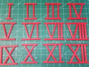clock numbers roman numerals diy 3d print model - Mito3D