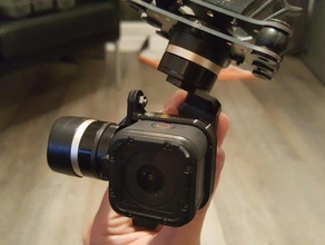 feiyu tech mini 3d gimbal go pro session de l'adaptateur caméra 3d print model - Mito3D