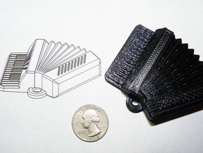 accordion pendant jewelry 3d print model - Mito3D
