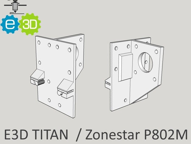e3d titan zonestar p802m monte la stampante parti bozzolo creare e3d-titan v6 estrusore flessibile prusa reprap wanhao 3D print model - Mito3D