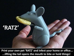 ratz animals unique bite biting cheese creature crocz easy food fun funny gift halloween home household hungry joke kitchen model mouse moving novel novelty office ornament pest present print place rodent scary sharkz 3d print model - Mito3D