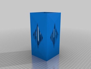 scatole di immagazzinaggio i contenitori diamon modello matita tazza penna titolare rettangolare piazza altezza vassoio 3d print model - Mito3D