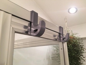 menor a porta do chuveiro u-gancho agregado familiar personalizado 3d print model - Mito3D