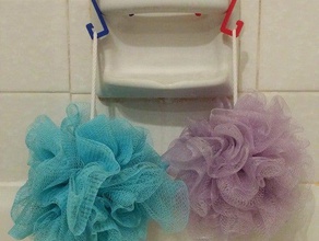 bathing sponge hook add-on soap bar holder bathroom 3d print model - Mito3D
