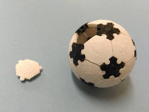 futebol de quebra-cabeça brinquedos jogos a geometria jigsaw matemática openscad o icosaedro truncado 3d print model - Mito3D