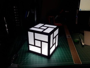 japanischen Stil Licht-box Kunst die asiatische Bett Dekoration Lampe led Beleuchtung Nacht Licht 3d print model - Mito3D