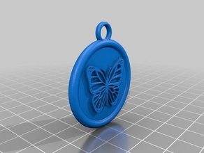 butterfly pendant keychains 3d print model - Mito3D