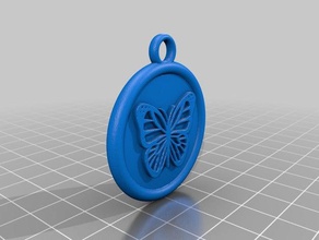 butterfly pendant fixed other makeprintable 3d print model - Mito3D