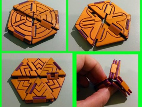 hexaflexagon yeniden v5 bulmaca 3d print model - Mito3D