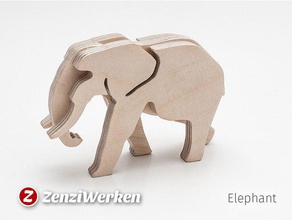 elefante in 3 strati-animale cnclaser animali router di cnc lasercut stepcraft threelayeredanimal giocattolo legno zenziwerken 3d print model - Mito3D