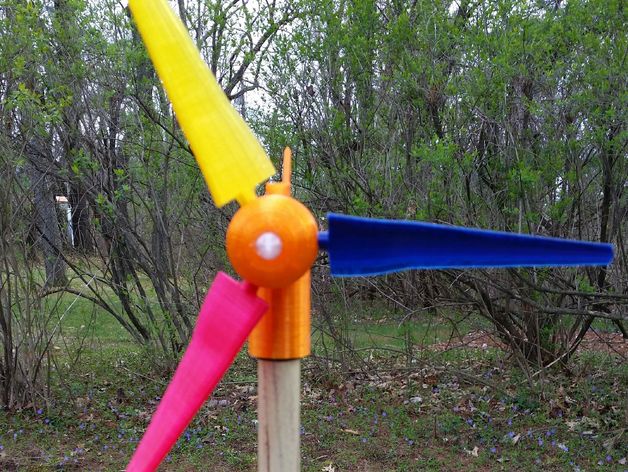 moinho de vento giratório ao ar livre jardim 3D print model - Mito3D