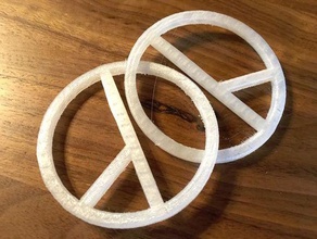 peace symbol signs logos 3d print model - Mito3D