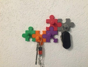 puzzle key hook organization 3d print model - Mito3D
