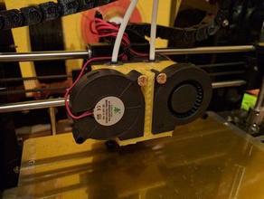 migbot prusa i3 çift e3d v6 blower fanlar monte edin yazıcı parçalar ekstruzyon yükseltme 3d print model - Mito3D