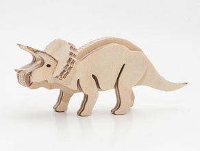 dino 3 katlı-hayvan cnclaser triceratops hayvanlar cnc router dinozor lasercut stepcraft threelayeredanimal oyuncak ahşap zenziwerken 3d print model - Mito3D