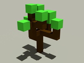 low poly cube tree art 3d print model - Mito3D