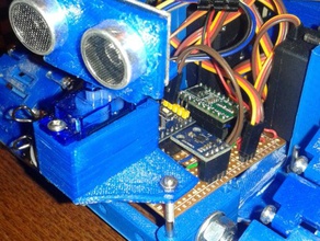 tri-pista de ultrasonido sonar mg90 servomotor la robótica 3d print model - Mito3D