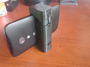 teléfono celular cargado con resorte montaje en trípode móvil 3d print model - Mito3D