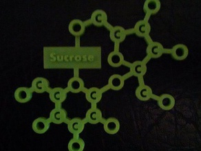 molecular sugar models sucrose glucose fructose other 3d print model - Mito3D