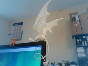 dragón-beta criaturas de la fantasía magia monitor montaje del monstruo 3d print model - Mito3D