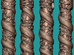 bellas dragón espiral pilar art 3d print model - Mito3D