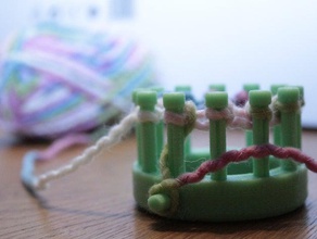 knitting loom 6cm diameter 12 pins diy baby clothing 3d print model - Mito3D