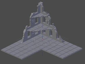 openterrain ruined building set games 3d print model - Mito3D