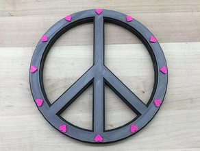 peace love wall decor art cool design sign mount mounted 3d print model - Mito3D