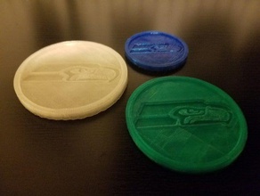seahawks coaster generated household 3d print model - Mito3D